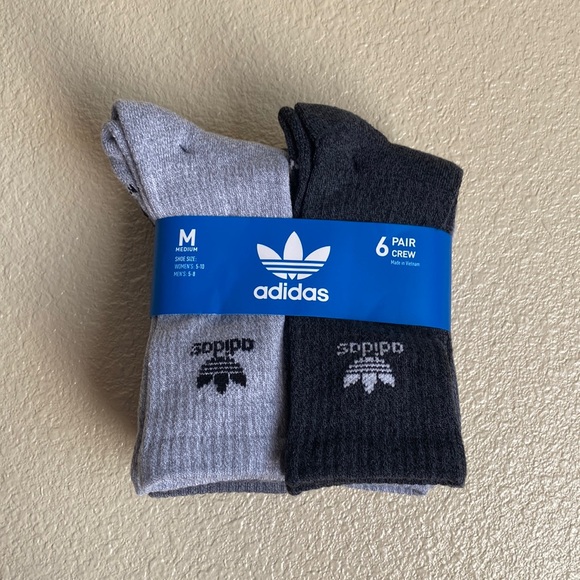 adidas Accessories - Adidas Pack of 6 Pairs Crew Socks Adult Size Medium NWT